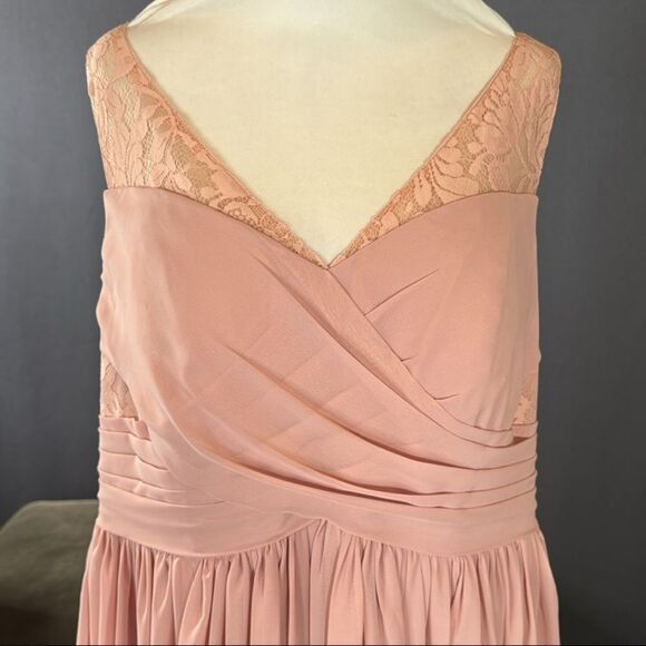 Women’s Pink Chiffon Full Length Mother of Bride Bridesmaid Formal Dress 16 NWT - Picture 2 of 11